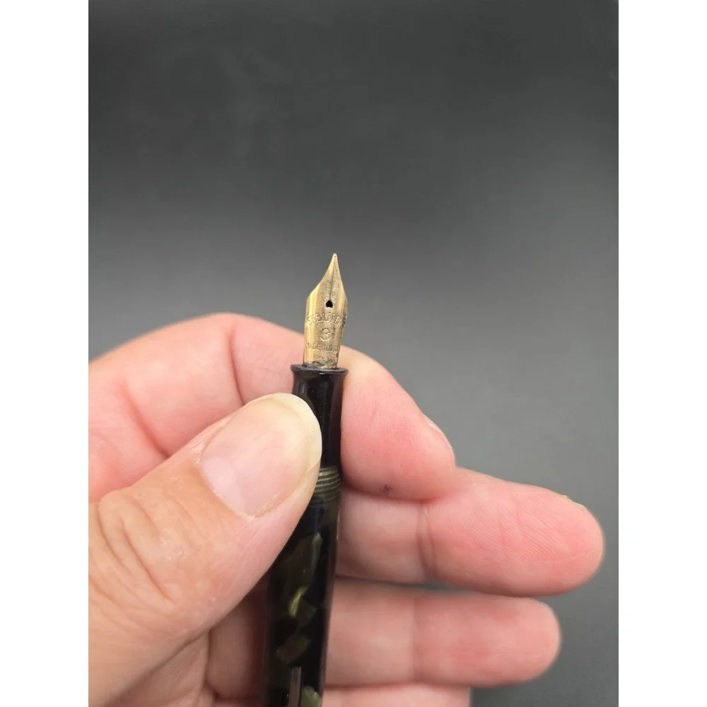 VTG 1930s Sheaffer Balance Fountain Pen Grey Pearl Black 3 Nib For Restoration - Picture 6 of 10